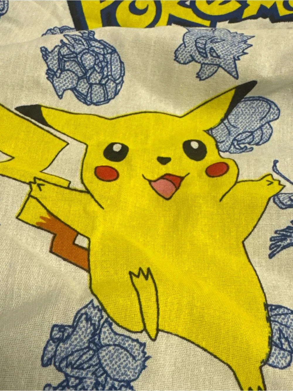 Vtg Nintendo 1998 Pokemon Pikachu Springs 2 Twin Size Fitted Bed Sheets 38x76 in